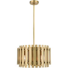 Load image into Gallery viewer, 19" Five Light Dimmable Chandelier With Shades - Brass
