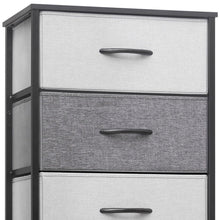 Load image into Gallery viewer, Steel And Fabric Six Drawer Chest - Gray / Black
