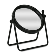 Load image into Gallery viewer, Metal Round Framed Adjustable Makeup Shaving Tabletop Mirror - Black
