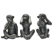 Load image into Gallery viewer, Monkey Tabletop Sculpture (Set of 3) - Black
