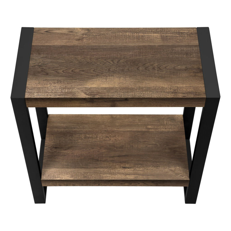 24" End Table With Shelf - Black And Brown