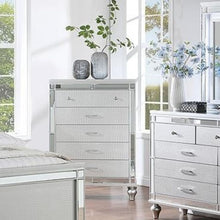Load image into Gallery viewer, 1 Piece Chest With 5 Drawers Snake Skin Bedroom Furniture - Silver
