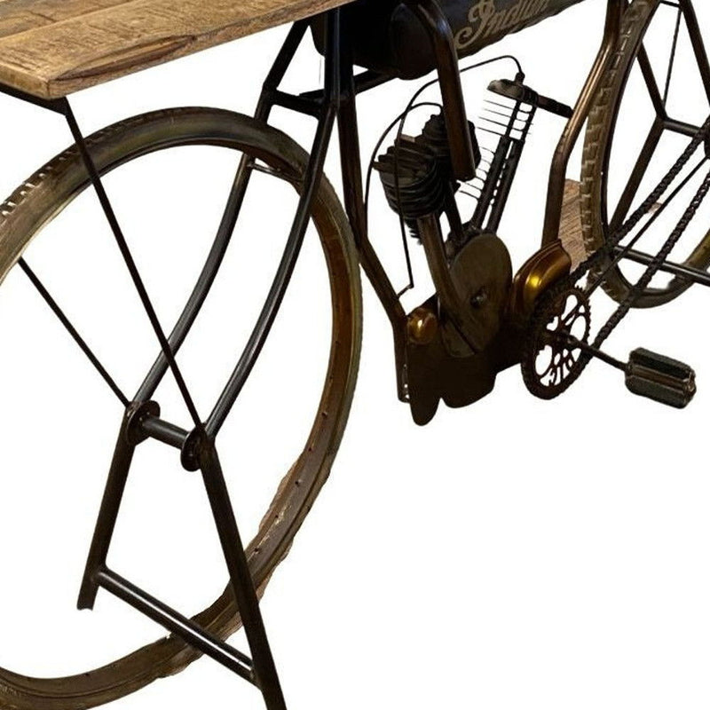 Solid Wood And Iron Rolling Kitchen Cart - Silver