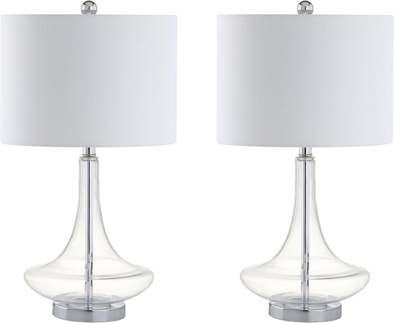 26" Novelty Table Lamps With Drum Shades (Set of 2) - Clear