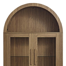 Load image into Gallery viewer, Wood Oval Accent Cabinet With Two Doors - Brown
