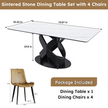 Load image into Gallery viewer, Rectangular Dining Table, For Dinner Party, 4 Chairs - Black / White

