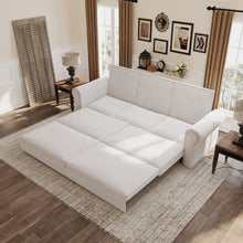 Load image into Gallery viewer, Pull Out Sofa Bed 3 In 1 Convertible Sleeper Sofa With Nailhead Trim &amp; Rolled Arm, Multi Functional

