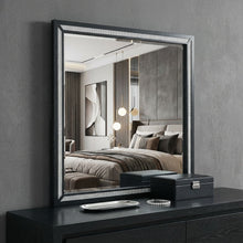 Load image into Gallery viewer, FauCrystal And Wood Dresser Mount Framed Mirror - Black
