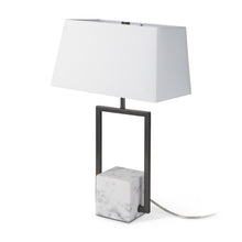 Load image into Gallery viewer, 26" Marble Square Bedside Lamp With Shade - Gray
