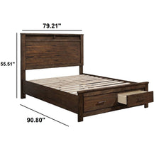 Load image into Gallery viewer, Eastern King Bed With Footboard Drawers Furniture - Oak
