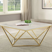 Load image into Gallery viewer, Orion - Coffee Table With Leg Geometric Design - White
