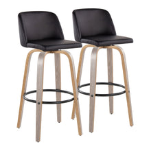 Load image into Gallery viewer, Toriano - Fixed Height Contemporary Barstool With Swivel With Round Footrest (Set of 2)
