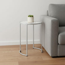 Load image into Gallery viewer, Round End Table - Silver And White
