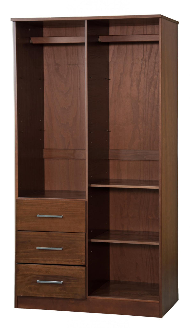 Solid Wood Two Door Three Drawer Combo Dresser - Coffee