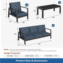 Load image into Gallery viewer, Modern 5 Seat Outdoor Patio Furniture Set With Coffee Table
