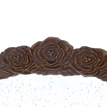 Load image into Gallery viewer, 30" Crowned Top Antiqued Glass Framed Accent Mirror - Brown
