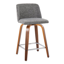 Load image into Gallery viewer, Toriano - Mid Century Modern Fixed Height Counter Stool With Swivel And Square Footrest (Set of 2)
