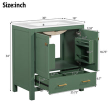 Load image into Gallery viewer, Bathroom Vanity With Single Sink, Combo Cabinet Undermount Sink, Bathroom Storage Cabinet With 2 Doors And A Drawer, Soft Closing, Multifunctional Storage, Solid Wood Frame
