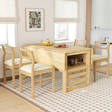 Load image into Gallery viewer, 5 Piece Extendable Wood Square Dining Table Set With 2 Drop Leaves
