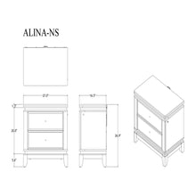 Load image into Gallery viewer, Adalid - Nightstand With Glittered Drawer Front And LED Lighting - White
