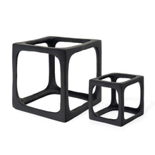 Load image into Gallery viewer, Cube Tabletop Sculptures (Set of 2) - Black
