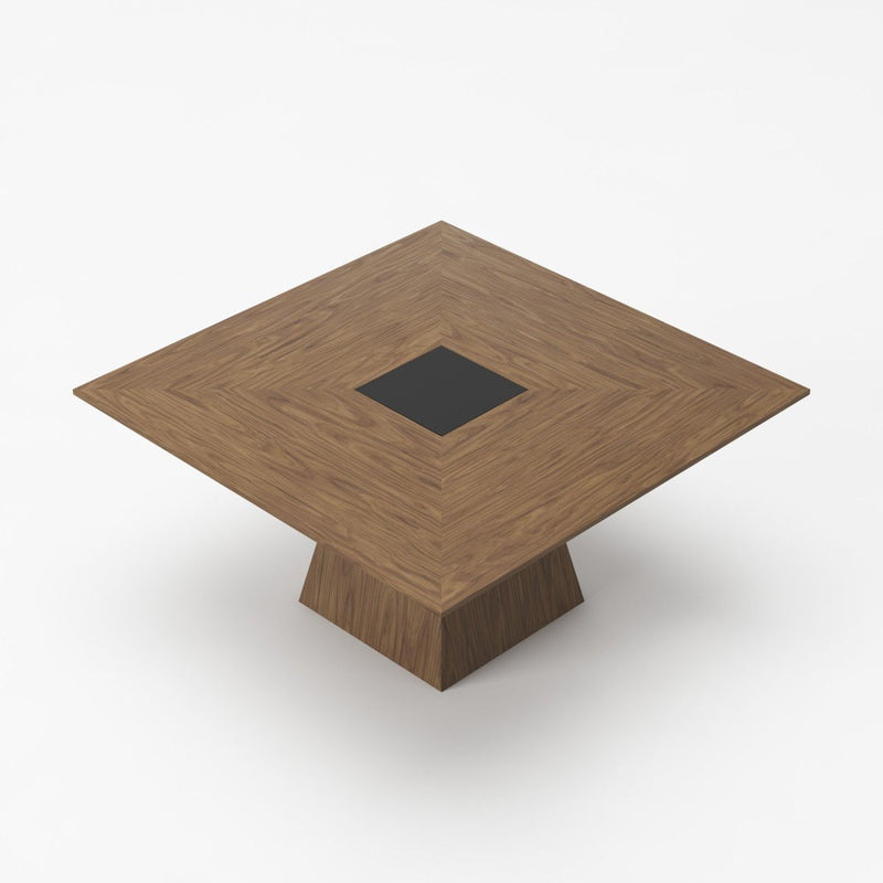 59" Square Solid Manufactured Wood Dining Table - Brown / Black