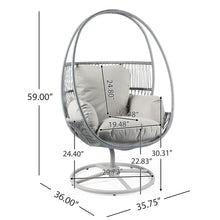 Load image into Gallery viewer, Reno - Outdoor Wicker Swivel Lounge Chair - Light Gray
