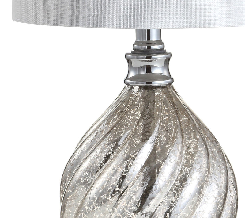 21'' Novelty Table Lamp LED With Globe Shade - Silver