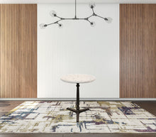Load image into Gallery viewer, Stone Iron Pedestal Base Round Top Dining Table - Ivory / Brown
