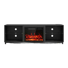 Load image into Gallery viewer, Wood Fireplace Entertainment Center With Fireplace (723796) - Black

