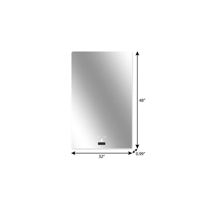 48" Round Lighted Frameless Bathroom Vanity Mirror - Silver