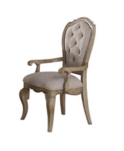 Load image into Gallery viewer, Tufted And Upholstered Fabric And Solid Wood Dining Arm Chairs (Set of 2) - Beige
