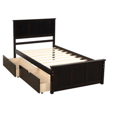 Load image into Gallery viewer, Platform Storage Bed With 2 Wheel Base Drawers

