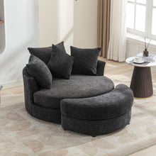 Load image into Gallery viewer, 360° Swivel Accent Barrel Chair With Storage Ottoman &amp; 4 Pillows, Modern Leisure Chair Round Accent For Living Room

