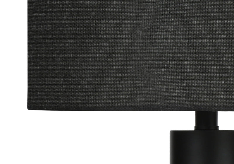 Metal And Acrylic Cylinder Table Lamp With Black Drum Shade - Black