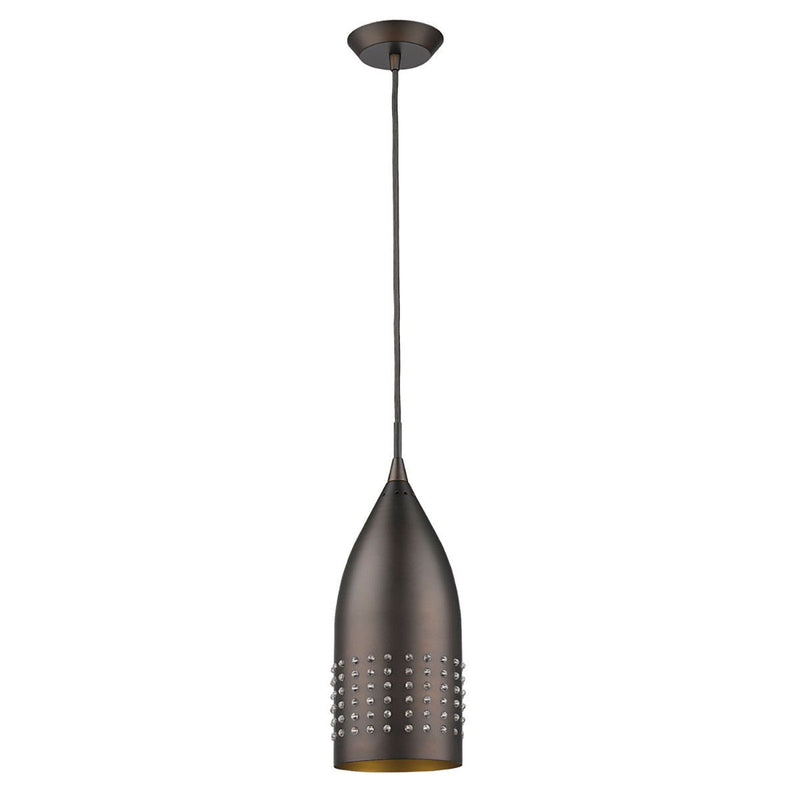 Hanging Light With Glass Studs - Bronze