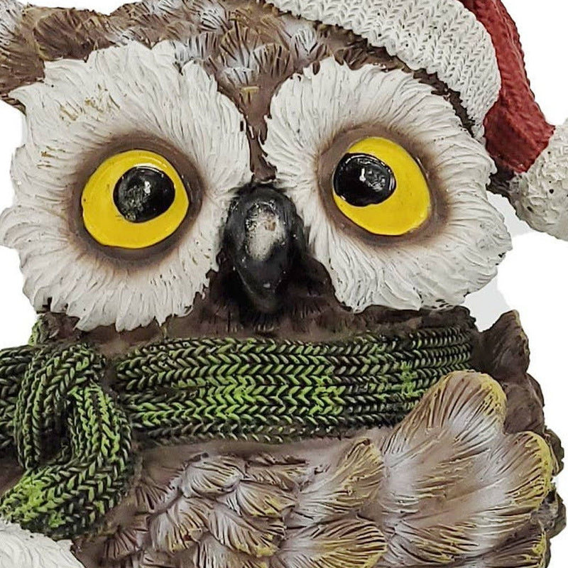 Owl Figurine (Set of 3) (552240) - Brown / White / Red