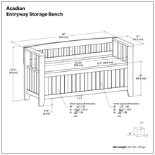 Load image into Gallery viewer, Acadian - Entryway Storage Bench, Handcrafted
