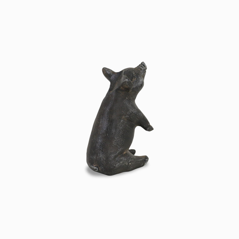 Pig Hand Painted Figurine Tabletop Sculpture - Black
