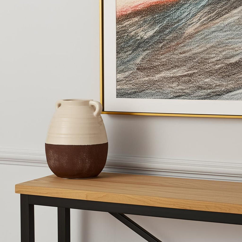 Amphora Table Vase (608357) - Brown / Cream