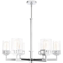 Load image into Gallery viewer, 30" Six Light Dimmable Chandelier With Shades - Silver
