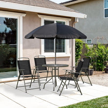 Load image into Gallery viewer, Outsunny - Patio Dining Set With Table Umbrella, Folding Chairs And Dining Table, Outdoor Patio Furniture Set
