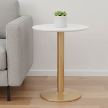 Load image into Gallery viewer, Round End Table - Gold And White
