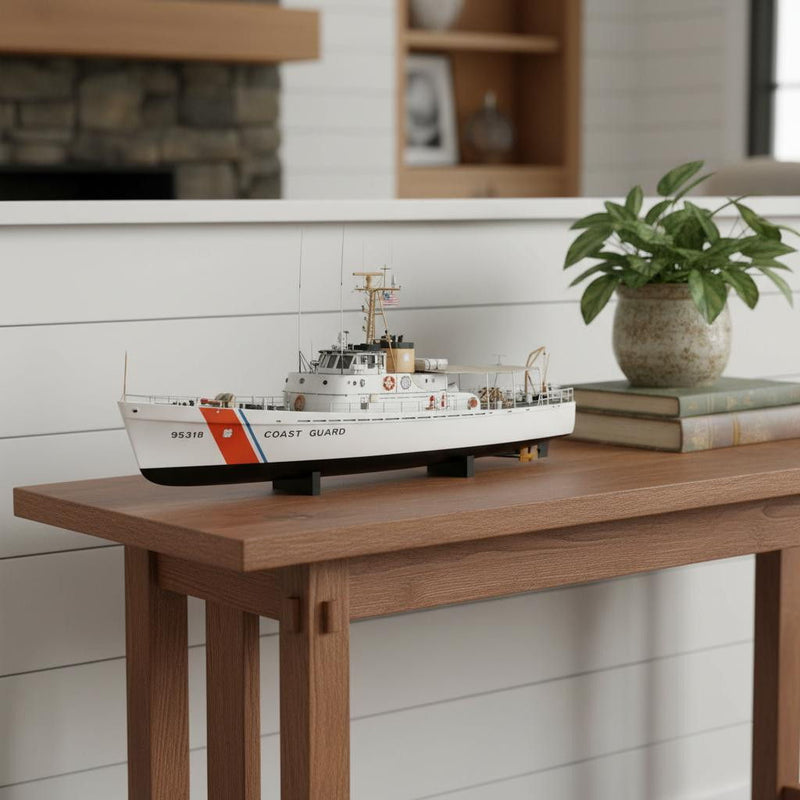 Hand Painted Model Boat (624579) - White