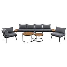 Load image into Gallery viewer, Modern Outdoor Sectional Sofa Set With Nesting Coffee Tables
