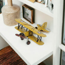 Load image into Gallery viewer, Hand Painted Model Airplane Tabletop Sculpture - Yellow / Black
