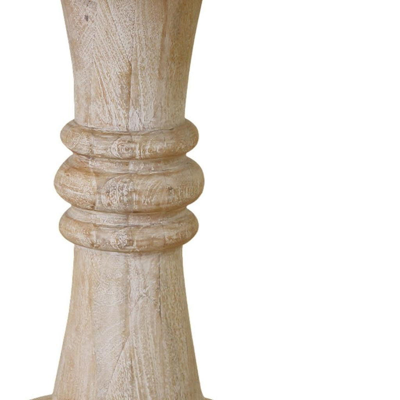 28" Solid Wood Round Pedestal End Table - Brown