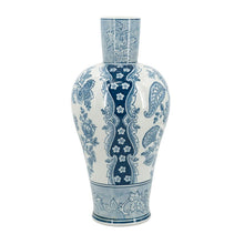 Load image into Gallery viewer, Floral Round Porcelain Table Vase - Light Blue / White
