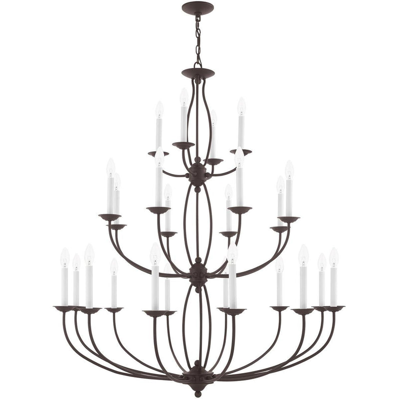 50" Multi Light Dimmable Chandelier With Shades - Bronze