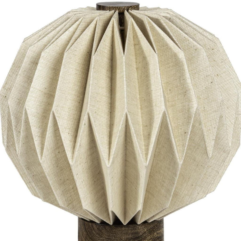 Geometric Bedside Lamp With Globe Shade - Natural